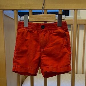 Janie and Jack Red Linen Shorts 6-12m